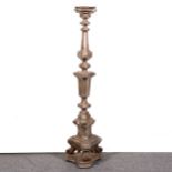 A Renaissance style silver gesso Altar candlestick, Italian, probably 19th Century