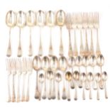 A part canteen of late Victorian silver cutlery, Goldsmiths & Silversmiths Co, London 1900
