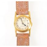 Cartier - a lady's 18 carat yellow gold wrist watch.