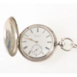 J W Benson London - a silver full hunter pocket watch,