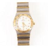 Omega - a lady's Constellation quartz bi-colour wrist watch