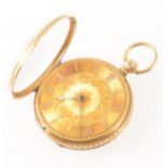 An 18 carat yellow gold small open face pocket watch.