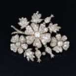 A late 19th Century diamond floral spray brooch