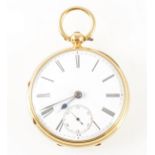 An 18 carat yellow gold open face pocket watch