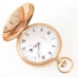 J W Benson London - a 9 carat yellow gold full hunter pocket watch