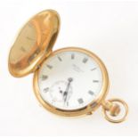 J W Benson London - an 18 carat yellow gold full hunter pocket watch