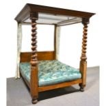 A Victorian mahogany tester bed