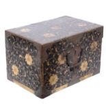 A Japanese black lacquer box, Edo period