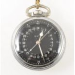 A G.C.T. 24 hour open face pocket watch and albert watch chain.