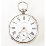 J W Benson London -a silver open face pocket watch.