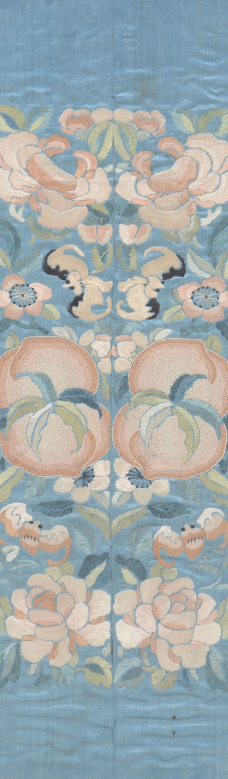 A pair of Chinese silk work panels, and further framed textiles. - Image 2 of 7