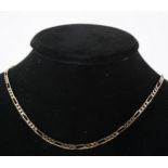 A 9 carat yellow gold figaro link necklace