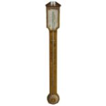 George III mahogany stick barometer, Manticha, London