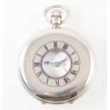 J W Benson London - a silver demi-hunter pocket watch