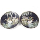 Pair of Japanese cloisonné chargers
