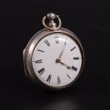 A silver pair case pocket watch.