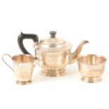 A silver three-piece teaset by Viners.