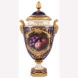 A large Coalport amphora shape vase, painted by E. A. Chivers