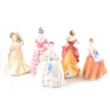 Five Royal Doulton figurines