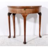 Georgian style mahogany demi-lune tea table,