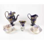 Three boxes of Victorian teaware, china and glass tabeware