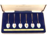 A set of six silver gilt teaspoons