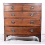 Victorian inlaid mahogany bowfront chest of drawer