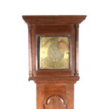 An oak country-made longcase clock