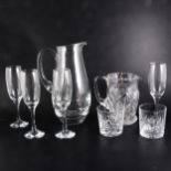 Two boxes of table glassware