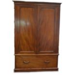 A Victorian mahogany double wardrobe