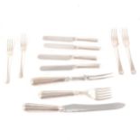 A collection of electroplated cutlery, including Elkington and Dixon