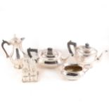 A tray of silver-plated wares, teaset, trays,