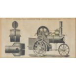 Two Victorian prints of traction engines.