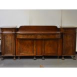 A large Regency mahogany breakfront sideboard