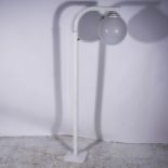 A modern standard lamp, white lacquered tubular steel frame