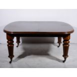 A Victorian mahogany wind-out dining table,
