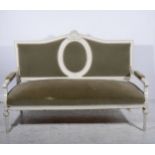 A French style white painted sofa,