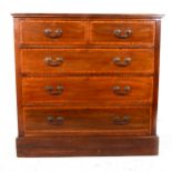 A late Victorian mahogany straight front chest of drawers