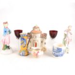Three boxes of ceramics, including Victorian teaware, figurines, etc.