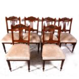 A set of six Edwardian mahogany dining chairs