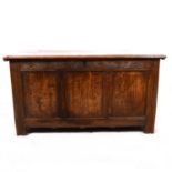 A joined oak coffer, basically early 18th Century