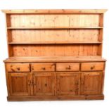 A large pine kitchen dresser