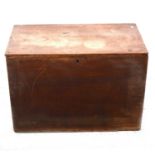 A Victorian boarded oak blanket box
