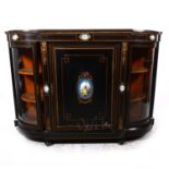 A Victorian ebonised and gilt metal mounted credenza