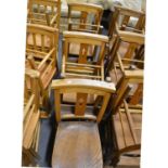 A set of five beech and mixed wood Chapel chairs