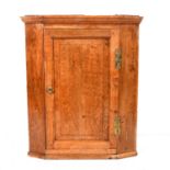 George III oak hanging corner cupboard