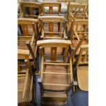 A set of six beech and mixed wood Chapel chairs