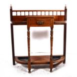 A late Victorian walnut hallstand