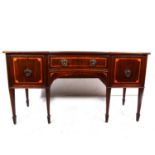 A George III style inlaid mahogany sideboard, 19th Century