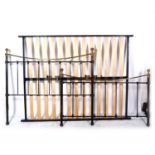 Two modern metal King size double bedsteads and bases